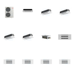 MITSUBISHI ELECTRIC Mitsubishi Multi-Zone 48000 BTU R-454B 20 SEER2 5-Zone 1-Way Ceiling Cassette Mini Split Heat Pump System - 6K+12K+12K+12K+12K