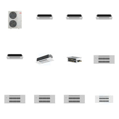 MITSUBISHI ELECTRIC Mitsubishi Multi-Zone 48000 BTU R-454B 20 SEER2 5-Zone 1-Way Ceiling Cassette Mini Split Heat Pump System - 6K+6K+6K+6K+12K