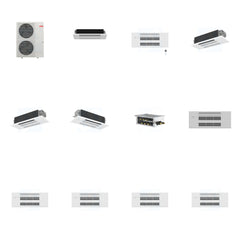 MITSUBISHI ELECTRIC Mitsubishi Multi-Zone 48000 BTU R-454B 20 SEER2 5-Zone 1-Way Ceiling Cassette Mini Split Heat Pump System - 6K+9K+12K+12K+18K