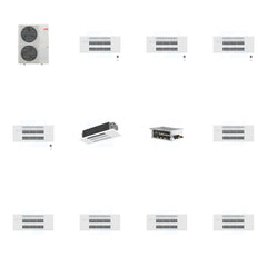 MITSUBISHI ELECTRIC Mitsubishi Multi-Zone 48000 BTU R-454B 20 SEER2 5-Zone 1-Way Ceiling Cassette Mini Split Heat Pump System - 9K+9K+9K+9K+12K