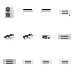 MITSUBISHI ELECTRIC Mitsubishi Multi-Zone 48000 BTU R-454B 20 SEER2 5-Zone 1-Way Ceiling Cassette Mini Split Heat Pump System - 6K+6K+9K+12K+12K