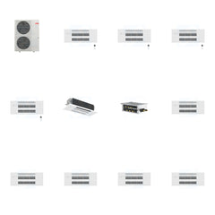 MITSUBISHI ELECTRIC Mitsubishi Multi-Zone 48000 BTU R-454B 20 SEER2 5-Zone 1-Way Ceiling Cassette Mini Split Heat Pump System - 9K+9K+9K+9K+18K