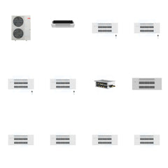 MITSUBISHI ELECTRIC Mitsubishi Multi-Zone 48000 BTU R-454B 20 SEER2 5-Zone 1-Way Ceiling Cassette Mini Split Heat Pump System - 6K+9K+9K+9K+9K