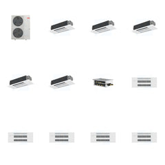 MITSUBISHI ELECTRIC Mitsubishi Multi-Zone 48000 BTU R-454B 20 SEER2 5-Zone 1-Way Ceiling Cassette Mini Split Heat Pump System - 12K+12K+12K+12K+12K