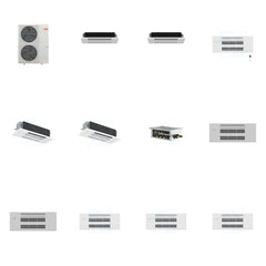 MITSUBISHI ELECTRIC Mitsubishi Multi-Zone 48000 BTU R-454B 20 SEER2 5-Zone 1-Way Ceiling Cassette Mini Split Heat Pump System - 6K+6K+9K+18K+18K