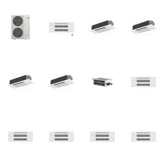MITSUBISHI ELECTRIC Mitsubishi Multi-Zone 48000 BTU R-454B 20 SEER2 5-Zone 1-Way Ceiling Cassette Mini Split Heat Pump System - 9K+12K+12K+12K+12K