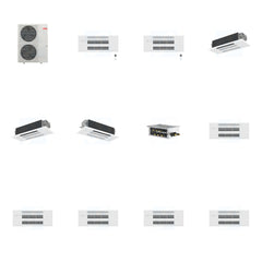 MITSUBISHI ELECTRIC Mitsubishi Multi-Zone 48000 BTU R-454B 20 SEER2 5-Zone 1-Way Ceiling Cassette Mini Split Heat Pump System - 9K+9K+12K+12K+18K