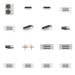 MITSUBISHI ELECTRIC Mitsubishi Multi-Zone 48000 BTU R-454B 20 SEER2 6-Zone 1-Way Ceiling Cassette Mini Split Heat Pump System - 6K+6K+9K+9K+12K+12K