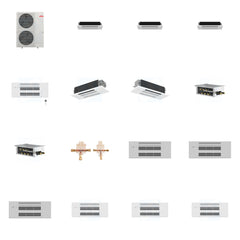 MITSUBISHI ELECTRIC Mitsubishi Multi-Zone 48000 BTU R-454B 20 SEER2 6-Zone 1-Way Ceiling Cassette Mini Split Heat Pump System - 6K+6K+6K+9K+12K+18K