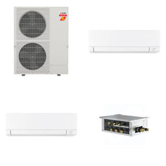 MITSUBISHI ELECTRIC Mitsubishi Multi-Zone 60000 BTU R-454B 20 SEER2 2-Zone Wall-Mounted Mini Split Heat Pump System - 18K+18K