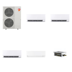MITSUBISHI ELECTRIC Mitsubishi Multi-Zone 60000 BTU R-454B 20 SEER2 4-Zone Wall-Mounted Mini Split Heat Pump System - 9K+9K+12K+15K