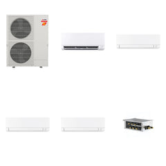 MITSUBISHI ELECTRIC Mitsubishi Multi-Zone 60000 BTU R-454B 20 SEER2 4-Zone Wall-Mounted Mini Split Heat Pump System - 12K+18K+18K+18K