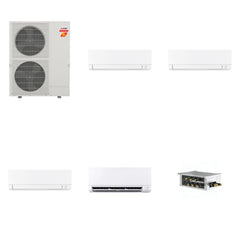 MITSUBISHI ELECTRIC Mitsubishi Multi-Zone 60000 BTU R-454B 20 SEER2 4-Zone Wall-Mounted Mini Split Heat Pump System - 15K+18K+18K+24K