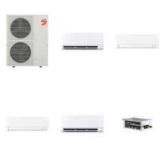 MITSUBISHI ELECTRIC Mitsubishi Multi-Zone 60000 BTU R-454B 20 SEER2 4-Zone Wall-Mounted Mini Split Heat Pump System - 12K+15K+18K+24K