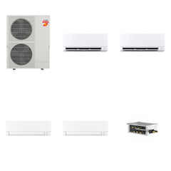 MITSUBISHI ELECTRIC Mitsubishi Multi-Zone 60000 BTU R-454B 20 SEER2 4-Zone Wall-Mounted Mini Split Heat Pump System - 12K+12K+15K+15K