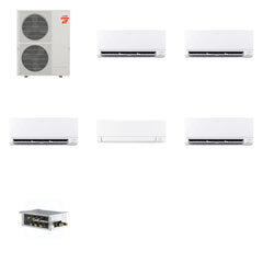 MITSUBISHI ELECTRIC Mitsubishi Multi-Zone 60000 BTU R-454B 20 SEER2 5-Zone Wall-Mounted Mini Split Heat Pump System - 9K+9K+12K+18K+24K