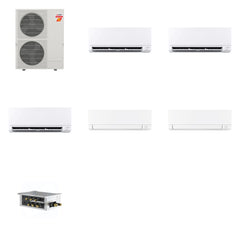 MITSUBISHI ELECTRIC Mitsubishi Multi-Zone 60000 BTU R-454B 20 SEER2 5-Zone Wall-Mounted Mini Split Heat Pump System - 12K+12K+12K+18K+18K