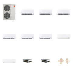 MITSUBISHI ELECTRIC Mitsubishi Multi-Zone 60000 BTU R-454B 20 SEER2 8-Zone Wall-Mounted Mini Split Heat Pump System - 6K+6K+6K+6K+6K+12K+15K+18K