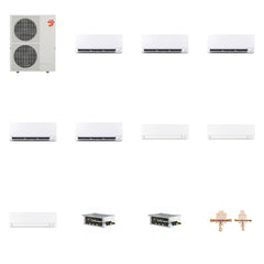 MITSUBISHI ELECTRIC Mitsubishi Multi-Zone 60000 BTU R-454B 20 SEER2 8-Zone Wall-Mounted Mini Split Heat Pump System - 6K+6K+6K+6K+6K+15K+15K+15K