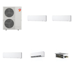 MITSUBISHI ELECTRIC Mitsubishi Multi-Zone 60000 BTU R-454B 20 SEER2 4-Zone Wall-Mounted Hyper Heat Mini Split Heat Pump System - 6K+6K+12K+15K