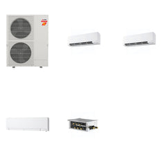 MITSUBISHI ELECTRIC Mitsubishi Multi-Zone 60000 BTU R-454B 20 SEER2 3-Zone Wall-Mounted Hyper Heat Mini Split Heat Pump System - 9K+9K+12K