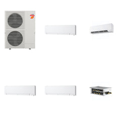 MITSUBISHI ELECTRIC Mitsubishi Multi-Zone 60000 BTU R-454B 20 SEER2 4-Zone Wall-Mounted Hyper Heat Mini Split Heat Pump System - 6K+9K+12K+12K