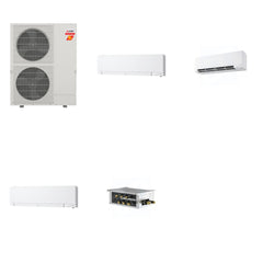 MITSUBISHI ELECTRIC Mitsubishi Multi-Zone 60000 BTU R-454B 20 SEER2 3-Zone Wall-Mounted Hyper Heat Mini Split Heat Pump System - 6K+9K+12K