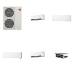 MITSUBISHI ELECTRIC Mitsubishi Multi-Zone 60000 BTU R-454B 20 SEER2 4-Zone Wall-Mounted Hyper Heat Mini Split Heat Pump System - 9K+12K+12K+15K