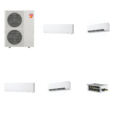 MITSUBISHI ELECTRIC Mitsubishi Multi-Zone 60000 BTU R-454B 20 SEER2 4-Zone Wall-Mounted Hyper Heat Mini Split Heat Pump System - 6K+9K+12K+18K