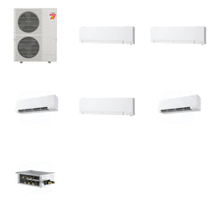 MITSUBISHI ELECTRIC Mitsubishi Multi-Zone 60000 BTU R-454B 20 SEER2 5-Zone Wall-Mounted Hyper Heat Mini Split Heat Pump System - 6K+6K+9K+12K+15K