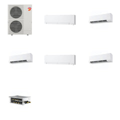 MITSUBISHI ELECTRIC Mitsubishi Multi-Zone 60000 BTU R-454B 20 SEER2 5-Zone Wall-Mounted Hyper Heat Mini Split Heat Pump System - 6K+9K+9K+12K+15K