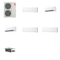 MITSUBISHI ELECTRIC Mitsubishi Multi-Zone 60000 BTU R-454B 20 SEER2 5-Zone Wall-Mounted Hyper Heat Mini Split Heat Pump System - 6K+9K+9K+12K+12K