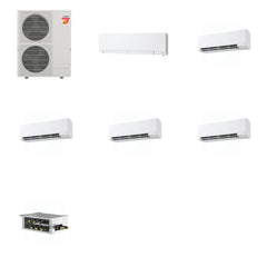 MITSUBISHI ELECTRIC Mitsubishi Multi-Zone 60000 BTU R-454B 20 SEER2 5-Zone Wall-Mounted Hyper Heat Mini Split Heat Pump System - 6K+9K+9K+15K+15K