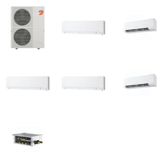 MITSUBISHI ELECTRIC Mitsubishi Multi-Zone 60000 BTU R-454B 20 SEER2 5-Zone Wall-Mounted Hyper Heat Mini Split Heat Pump System - 6K+9K+12K+12K+15K