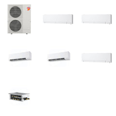 MITSUBISHI ELECTRIC Mitsubishi Multi-Zone 60000 BTU R-454B 20 SEER2 5-Zone Wall-Mounted Hyper Heat Mini Split Heat Pump System - 6K+6K+9K+9K+12K