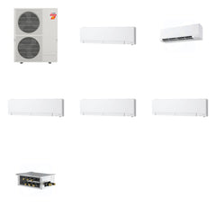 MITSUBISHI ELECTRIC Mitsubishi Multi-Zone 60000 BTU R-454B 20 SEER2 5-Zone Wall-Mounted Hyper Heat Mini Split Heat Pump System - 6K+9K+12K+12K+12K