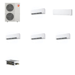 MITSUBISHI ELECTRIC Mitsubishi Multi-Zone 60000 BTU R-454B 20 SEER2 5-Zone Wall-Mounted Hyper Heat Mini Split Heat Pump System - 9K+12K+15K+15K+15K