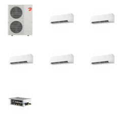 MITSUBISHI ELECTRIC Mitsubishi Multi-Zone 60000 BTU R-454B 20 SEER2 5-Zone Wall-Mounted Hyper Heat Mini Split Heat Pump System - 9K+9K+9K+18K+18K