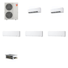 MITSUBISHI ELECTRIC Mitsubishi Multi-Zone 60000 BTU R-454B 20 SEER2 5-Zone Wall-Mounted Hyper Heat Mini Split Heat Pump System - 9K+9K+12K+12K+12K