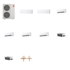 MITSUBISHI ELECTRIC Mitsubishi Multi-Zone 60000 BTU R-454B 20 SEER2 6-Zone Wall-Mounted Hyper Heat Mini Split Heat Pump System - 6K+6K+15K+15K+18K+18K
