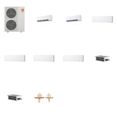 MITSUBISHI ELECTRIC Mitsubishi Multi-Zone 60000 BTU R-454B 20 SEER2 6-Zone Wall-Mounted Hyper Heat Mini Split Heat Pump System - 9K+9K+12K+12K+12K+12K