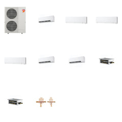 MITSUBISHI ELECTRIC Mitsubishi Multi-Zone 60000 BTU R-454B 20 SEER2 6-Zone Wall-Mounted Hyper Heat Mini Split Heat Pump System - 9K+12K+12K+12K+15K+15K