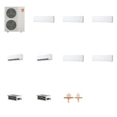 MITSUBISHI ELECTRIC Mitsubishi Multi-Zone 60000 BTU R-454B 20 SEER2 7-Zone Wall-Mounted Hyper Heat Mini Split Heat Pump System - 6K+6K+6K+9K+9K+12K+12K