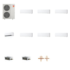 MITSUBISHI ELECTRIC Mitsubishi Multi-Zone 60000 BTU R-454B 20 SEER2 7-Zone Wall-Mounted Hyper Heat Mini Split Heat Pump System - 6K+6K+6K+9K+12K+12K+12K