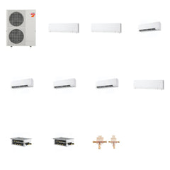 MITSUBISHI ELECTRIC Mitsubishi Multi-Zone 60000 BTU R-454B 20 SEER2 7-Zone Wall-Mounted Hyper Heat Mini Split Heat Pump System - 6K+6K+9K+9K+9K+9K+12K