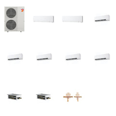 MITSUBISHI ELECTRIC Mitsubishi Multi-Zone 60000 BTU R-454B 20 SEER2 7-Zone Wall-Mounted Hyper Heat Mini Split Heat Pump System - 6K+6K+9K+9K+9K+15K+18K
