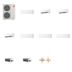 MITSUBISHI ELECTRIC Mitsubishi Multi-Zone 60000 BTU R-454B 20 SEER2 7-Zone Wall-Mounted Hyper Heat Mini Split Heat Pump System - 6K+9K+9K+9K+12K+12K+12K