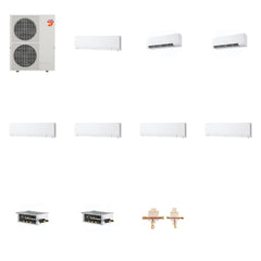 MITSUBISHI ELECTRIC Mitsubishi Multi-Zone 60000 BTU R-454B 20 SEER2 7-Zone Wall-Mounted Hyper Heat Mini Split Heat Pump System - 6K+9K+9K+12K+12K+12K+12K