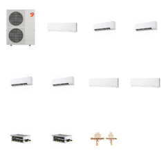 MITSUBISHI ELECTRIC Mitsubishi Multi-Zone 60000 BTU R-454B 20 SEER2 7-Zone Wall-Mounted Hyper Heat Mini Split Heat Pump System - 6K+9K+9K+9K+9K+12K+12K