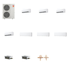 MITSUBISHI ELECTRIC Mitsubishi Multi-Zone 60000 BTU R-454B 20 SEER2 7-Zone Wall-Mounted Hyper Heat Mini Split Heat Pump System - 9K+9K+9K+9K+12K+12K+12K